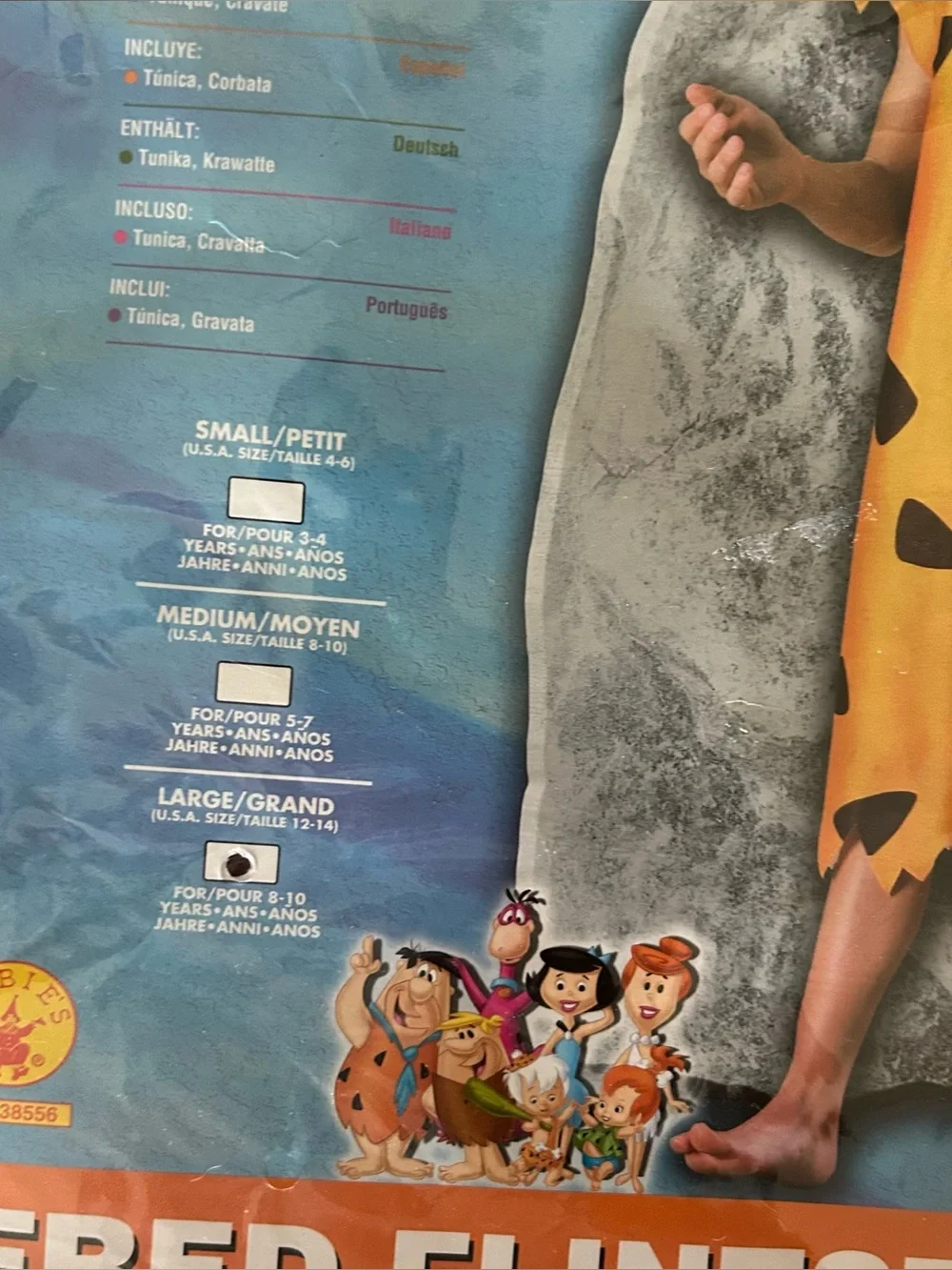 NEW Rubies Fred Flintstone Halloween Costume Child Size Large